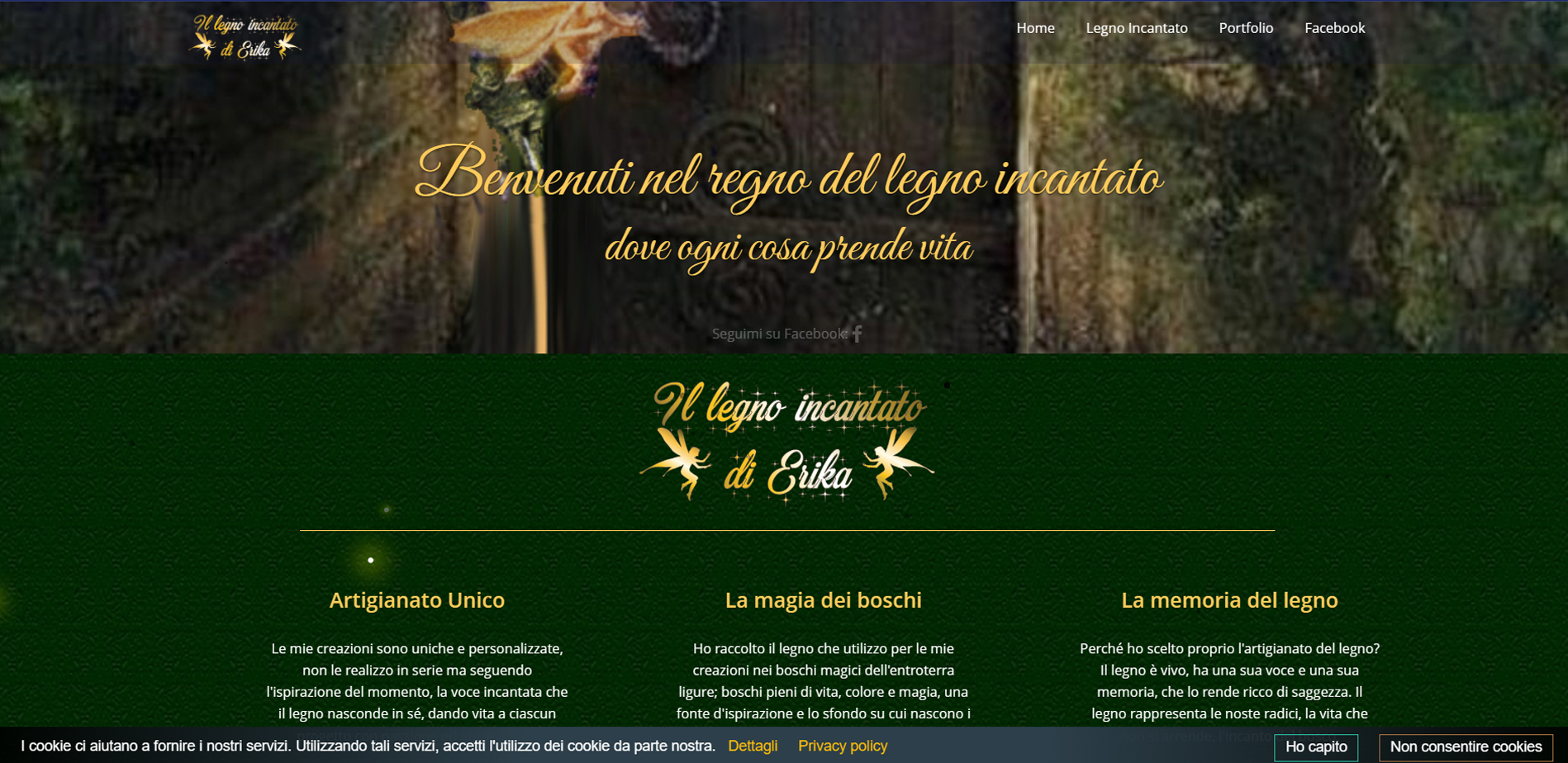 Web Design - Il legno incantato di Erika